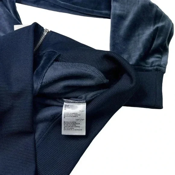 International Concepts Skip Sport Navy Velour Mens Jacket - Picture 8 of 11